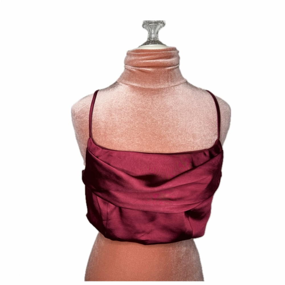 Altar’d State Satin Burgundy Cami Crop Top Women’s Size Medium